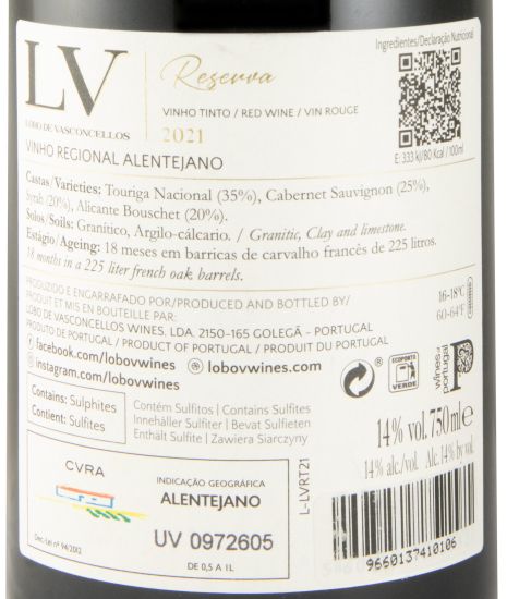 2021 Lobo de Vasconcellos LV Reserva red