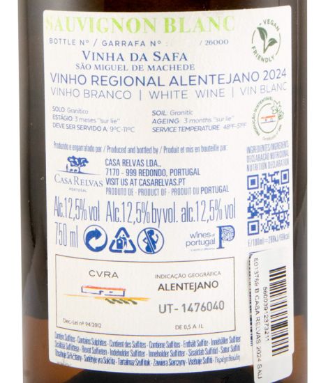 2024 Casa Relvas Vinha da Safa Sauvignon Blanc white