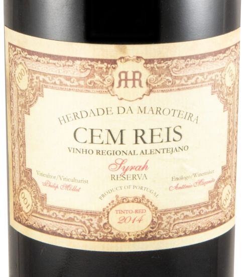 2014 Herdade da Maroteira Cem Reis Syrah Reserva tinto