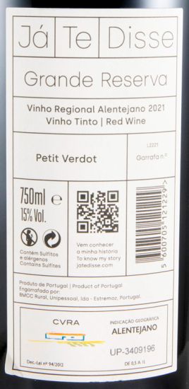 2021 Já Te Disse Petit Verdot Grande Reserva tinto