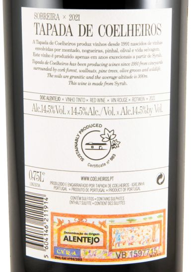 2021 Tapada de Coelheiros Sobreira red