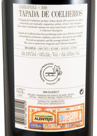 2018 Tapada de Coelheiros Garrafeira tinto