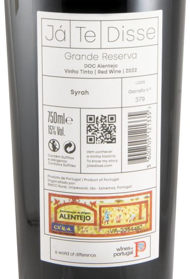 2022 Já Te Disse Syrah Grande Reserva red