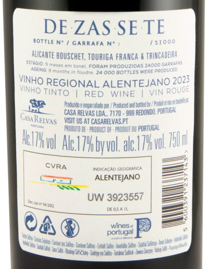 2023 Casa Relvas Dezassete red