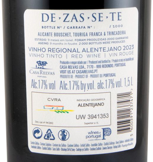 2023 Casa Relvas Dezassete tinto 1,5L
