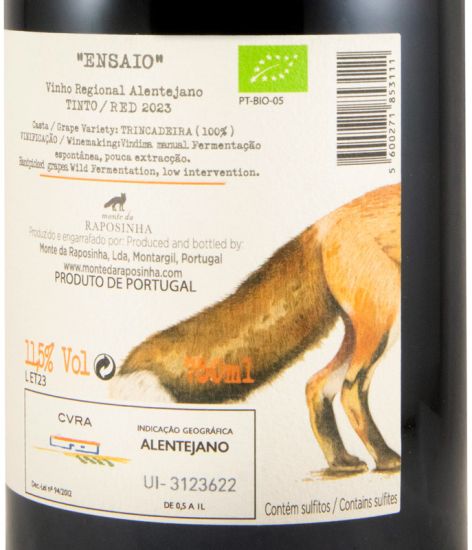 2023 Monte da Raposinha Ensaio I Trincadeira organic red