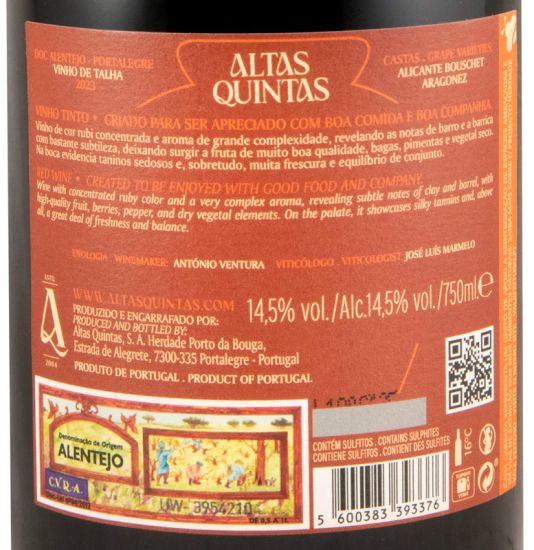 2023 Altas Quintas Talha tinto