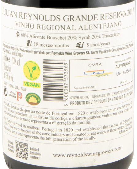 2017 Julian Reynolds Grande Reserva tinto