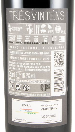2023 Herdade Fonte Paredes Três Vinténs Grande Reserva tinto