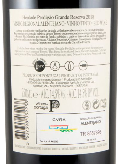 2018 Herdade do Perdigão Grande Reserva red