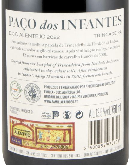 2022 Herdade da Lisboa Paço dos Infantes Trincadeira tinto