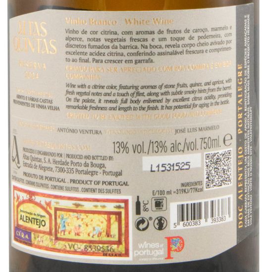 2024 Altas Quintas Reserva branco