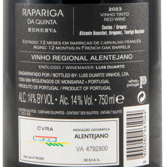 2023 Rapariga da Quinta Reserva tinto