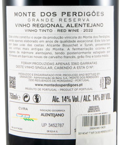 2022 Monte dos Perdigões Grande Reserva tinto