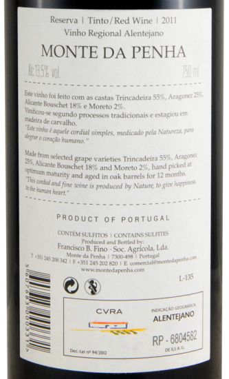2011 Monte da Penha Reserva red