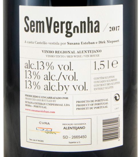 2017 Susana Esteban & Dirk Niepoort Sem Vergonha tinto 1,5L
