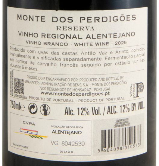 2025 Monte dos Perdigões Reserva branco
