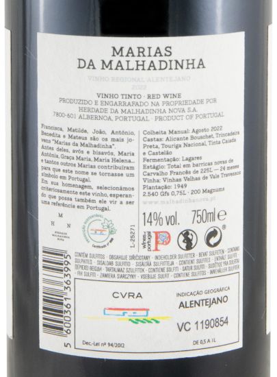 2022 Marias da Malhadinha Vinhas Velhas tinto