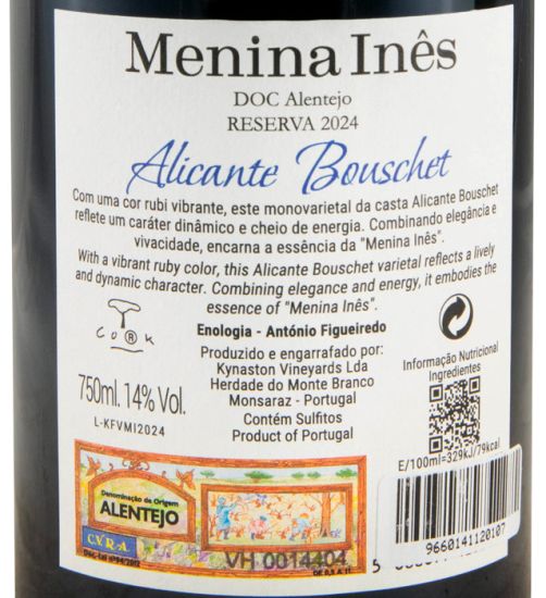 2024 Menina Inês Alicante Bouschet Reserva tinto