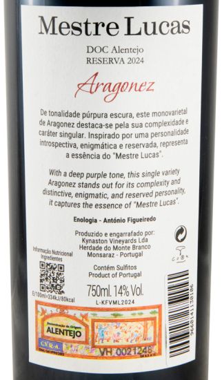 2024 Mestre Lucas Aragonez Reserva red