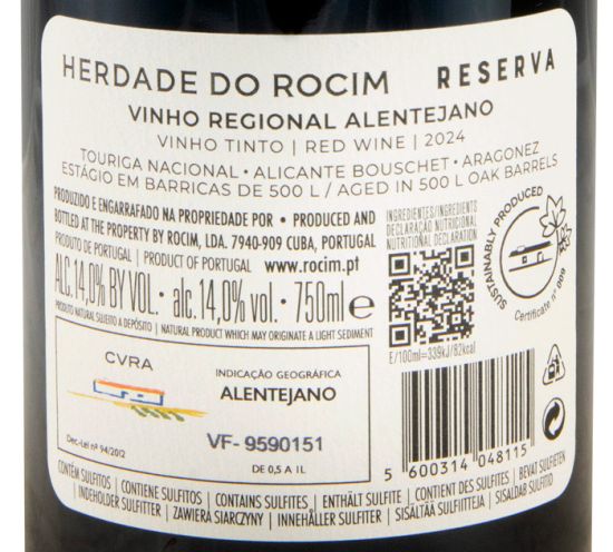 2024 Herdade do Rocim Reserva red