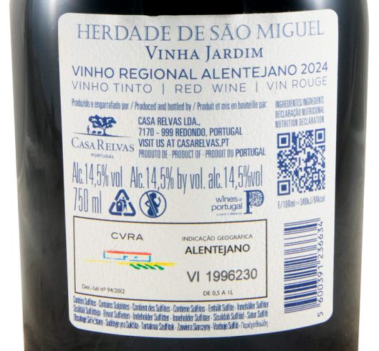 2024 Herdade de São Miguel Vinha Jardim tinto