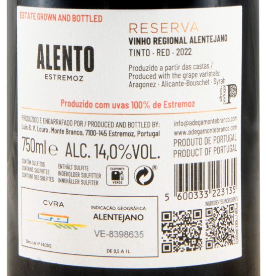 2022 Alento Reserva tinto