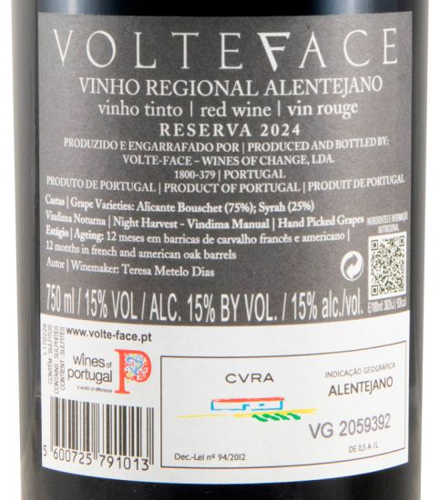 2024 Volteface Reserva tinto