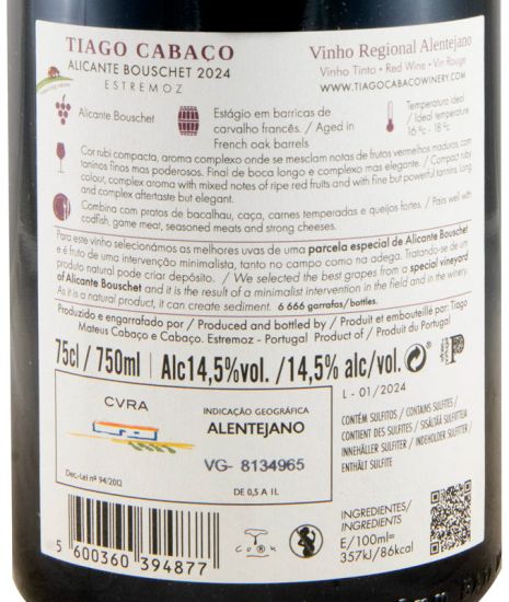 2024 Tiago Cabaço Alicante Bouschet tinto