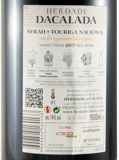 2017 Herdade da Calada Touriga Nacional & Syrah red 1.5L