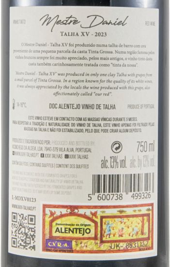2023 XXVI Talhas Mestre Daniel Talha Única XV tinto