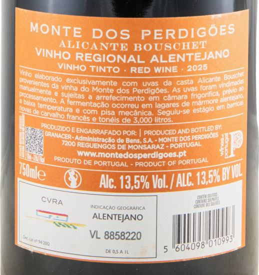 2025 Monte dos Perdigões Alicante Bouschet red