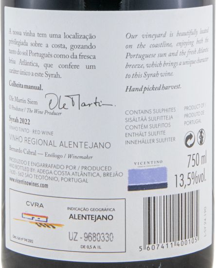 2022 Vicentino Syrah tinto