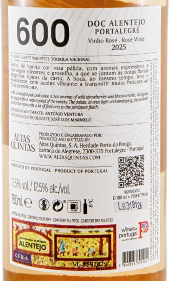 2025 Altas Quintas 600 rosé