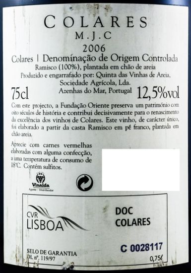 2006 Colares Fundação Oriente Ramisco red