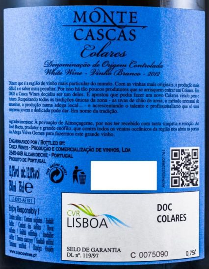 2012 Monte Cascas Malvasia de Colares white