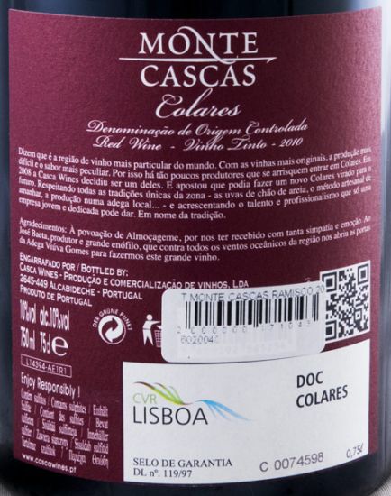 2010 Monte Cascas Ramisco Colares red