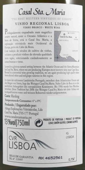 2014 Casal Sta. Maria Riesling branco