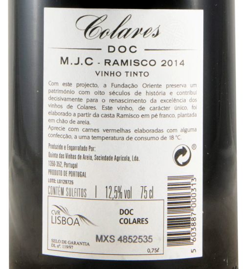 2014 Colares Fundação Oriente Ramisco red