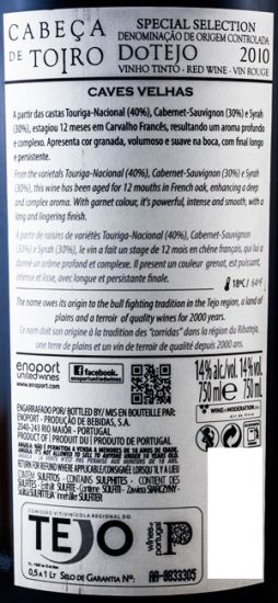 2010 Cabeça de Toiro Special Selection red