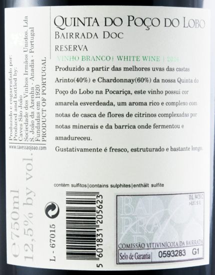 2014 Quinta do Poço do Lobo Arinto & Chardonnay Reserva white
