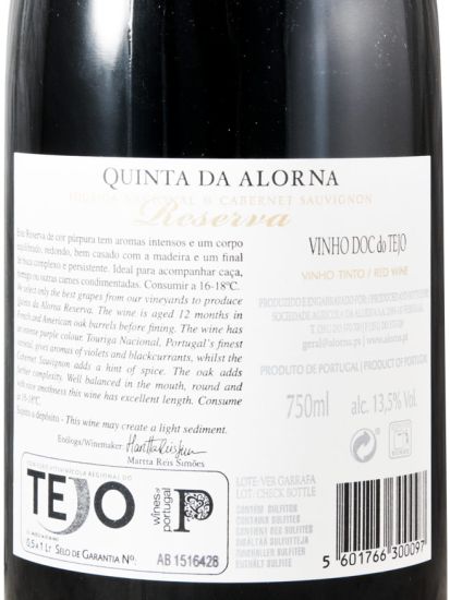 2013 Quinta da Alorna Reserva Touriga + Cabernet tinto