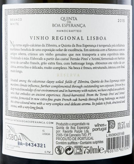 2015 Quinta da Boa Esperança Reserva branco