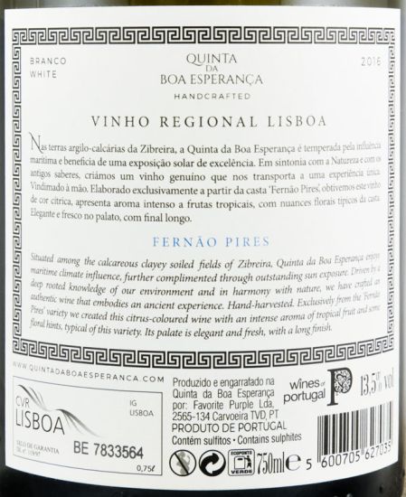 2016 Quinta da Boa Esperança Fernão Pires branco