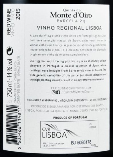 2015 Quinta do Monte d'Oiro Parcela 24 tinto