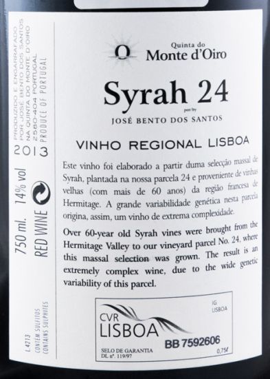 2013 Quinta do Monte d'Oiro Syrah 24 red