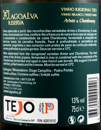 2016 Quinta da Lagoalva Arinto & Chardonnay Reserva white