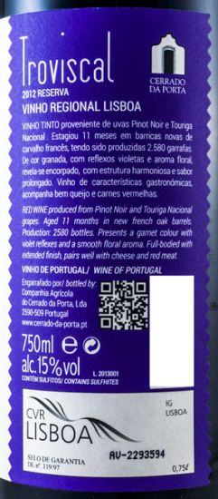 2012 Troviscal Reserva red