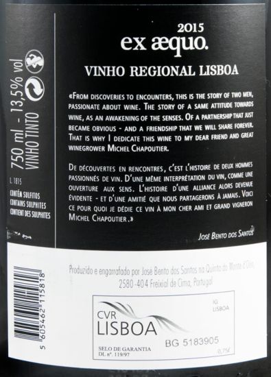 2015 Quinta do Monte d'Oiro Ex-Aequo red