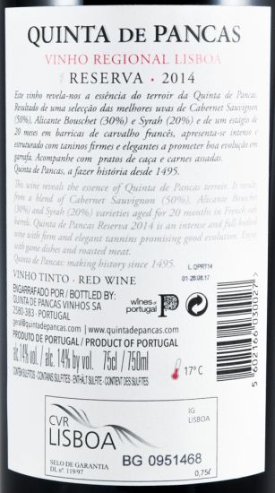 2014 Quinta de Pancas Reserva red